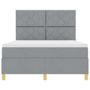 vidaXL Boxrugós ágy matracmal Világosszürke 140 x 190 cm szövet