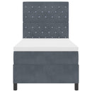 vidaXL Boxrugós ágy matracmal Sötétszürke 100 x 200 cm Bársony