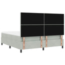 vidaXL Boxrugós ágy matracmal Világosszürke 180 x 200 cm Bársony