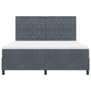 vidaXL Boxrugós ágy matracmal Sötétszürke 180 x 200 cm Bársony