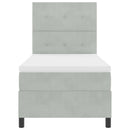 vidaXL Boxrugós ágy matracmal Világosszürke 80 x 200 cm Bársony