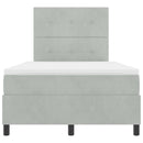 vidaXL Boxrugós ágy matracmal Világosszürke 120 x 200 cm Bársony