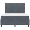 vidaXL Boxrugós ágy matracmal Sötétszürke 160 x 200 cm Bársony