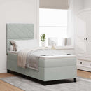 vidaXL Boxrugós ágy matracmal Világosszürke 80 x 200 cm Bársony