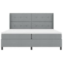 vidaXL Boxrugós ágy matracmal Világosszürke 200 x 200 cm szövet