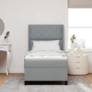 vidaXL Boxrugós ágy matracmal Világosszürke 100 x 200 cm szövet