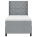 vidaXL Boxrugós ágy matracmal Világosszürke 100 x 200 cm szövet