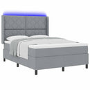 vidaXL Boxrugós ágy matracmal Világosszürke 140 x 190 cm szövet