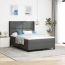 vidaXL Boxrugós ágy matracmal Sötétszürke 140 x 190 cm szövet