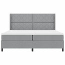 vidaXL Boxrugós ágy matracmal Világosszürke 200 x 200 cm szövet