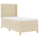 vidaXL Boxrugós ágy matracmal Krém 100 x 200 cm szövet
