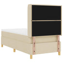 vidaXL Boxrugós ágy matracmal Krém 100 x 200 cm szövet