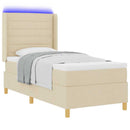 vidaXL Boxrugós ágy matracmal Krém 100 x 200 cm szövet