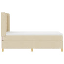 vidaXL Boxrugós ágy matracmal Krém 100 x 200 cm szövet