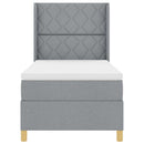 vidaXL Boxrugós ágy matracmal Világosszürke 100 x 200 cm szövet