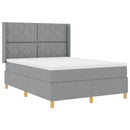 vidaXL Boxrugós ágy matracmal Világosszürke 140 x 190 cm szövet