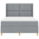 vidaXL Boxrugós ágy matracmal Világosszürke 140 x 190 cm szövet