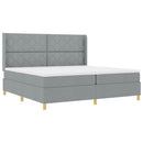 vidaXL Boxrugós ágy matracmal Világosszürke 200 x 200 cm szövet