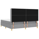 vidaXL Boxrugós ágy matracmal Világosszürke 200 x 200 cm szövet