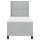 vidaXL LED Box Rugós Ágy Mattresszel Világosszürke 80 x 200 cm Bársony