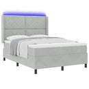 vidaXL LED Box Rugós Ágy Mattresszel Világosszürke 140 x 200 cm