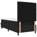 vidaXL Boxrugós ágy matracmal fejtámlával Fekete 100 x 200 cm szövet