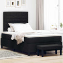 vidaXL Boxrugós ágy matracmal fejtámlával Fekete 120 x 190 cm szövet