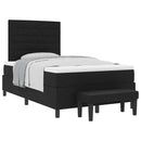 vidaXL Boxrugós ágy matracmal fejtámlával Fekete 120 x 190 cm szövet