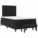 vidaXL Boxrugós ágy matracmal fejtámlával Fekete 120 x 200 cm szövet