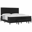 vidaXL Boxrugós ágy matracmal fejtámlával Fekete 200 x 200 cm szövet