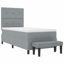vidaXL Boxrugós ágy matracmal Világosszürke 100 x 200 cm szövet