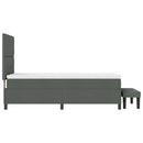 vidaXL Boxrugós ágy matracmal Sötétszürke 100 x 200 cm szövet