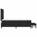 vidaXL Boxrugós ágy matracmal fejtámlával Fekete 100 x 200 cm szövet