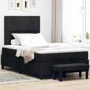 vidaXL Boxrugós ágy matracmal fejtámlával Fekete 120 x 190 cm szövet