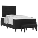 vidaXL Boxrugós ágy matracmal fejtámlával Fekete 120 x 190 cm szövet