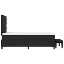 vidaXL Boxrugós ágy matracmal fejtámlával Fekete 120 x 190 cm szövet