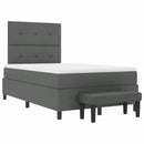 vidaXL Boxrugós ágy matracmal Sötétszürke 120 x 200 cm szövet