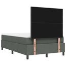 vidaXL Boxrugós ágy matracmal Sötétszürke 120 x 200 cm szövet