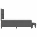vidaXL Boxrugós ágy matracmal Sötétszürke 120 x 200 cm szövet