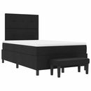 vidaXL Boxrugós ágy matracmal fejtámlával Fekete 120 x 200 cm szövet