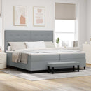 vidaXL Boxrugós ágy matracmal Világosszürke 200 x 200 cm szövet