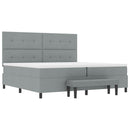 vidaXL Boxrugós ágy matracmal Világosszürke 200 x 200 cm szövet