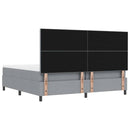 vidaXL Boxrugós ágy matracmal Világosszürke 200 x 200 cm szövet
