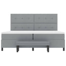 vidaXL Boxrugós ágy matracmal Világosszürke 200 x 200 cm szövet