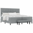 vidaXL Boxrugós ágy matracmal Világosszürke 200 x 200 cm szövet