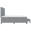 vidaXL Boxrugós ágy matracmal Világosszürke 200 x 200 cm szövet
