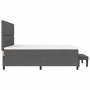 vidaXL Boxrugós ágy matracmal Sötétszürke 200 x 200 cm szövet