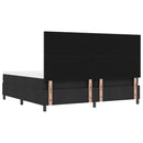vidaXL Boxrugós ágy matracmal fejtámlával Fekete 200 x 200 cm szövet
