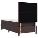 vidaXL Boxrugós ágy matracmal sötétbarna 90 x 200 cm szövet