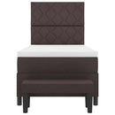 vidaXL Boxrugós ágy matracmal sötétbarna 90 x 200 cm szövet